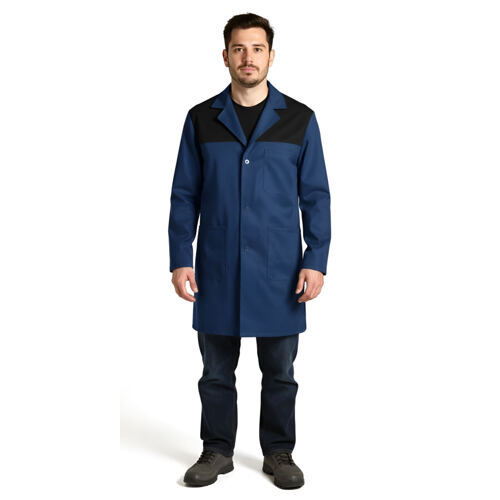 Arbeitsmantel Classic blau-schwarz Fischer Pêcheur