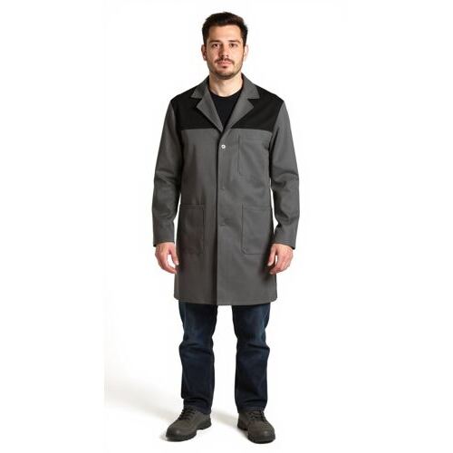 Arbeitsmantel Classic grau-schwarz Fischer Pêcheur