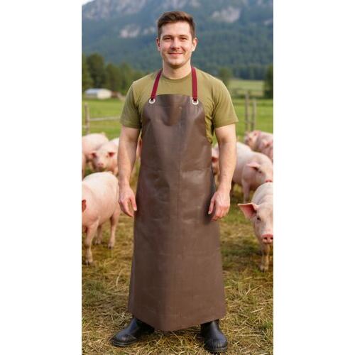 Gummischürze braun / Länge: 130cm