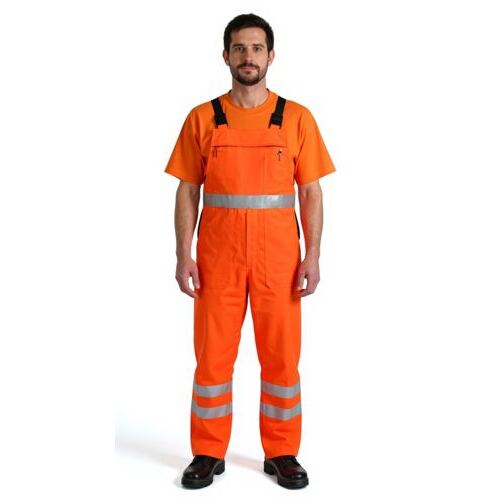 Warnschutzlatzhose orange mit Leuchtstreifen von Fischer Pêcheur