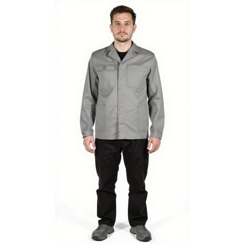 Giacca da lavoro Basic grigio campo Fischer Pêcheur