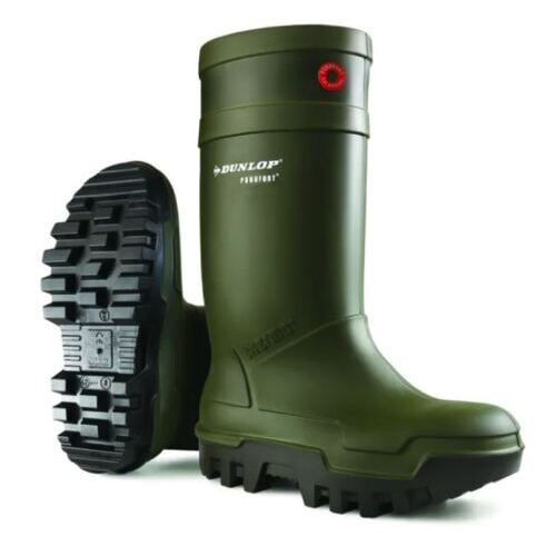 DUNLOP Thermo+ Stivali di sicurezza PU per il freddo S5 (verde scuro/nero)