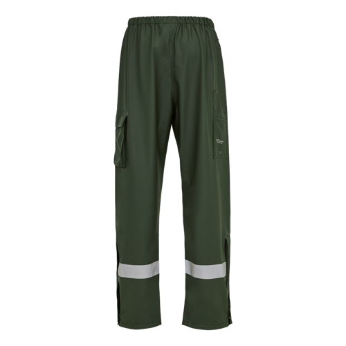 ELKA rain pants olive PU with reflective stripes