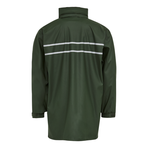 ELKA rain jacket olive PU with reflective stripes