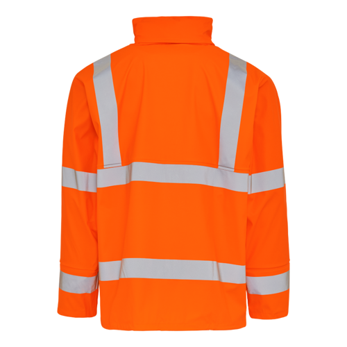 ELKA Hi-Vis Regenjacke orange PU mit Reflexstreifen